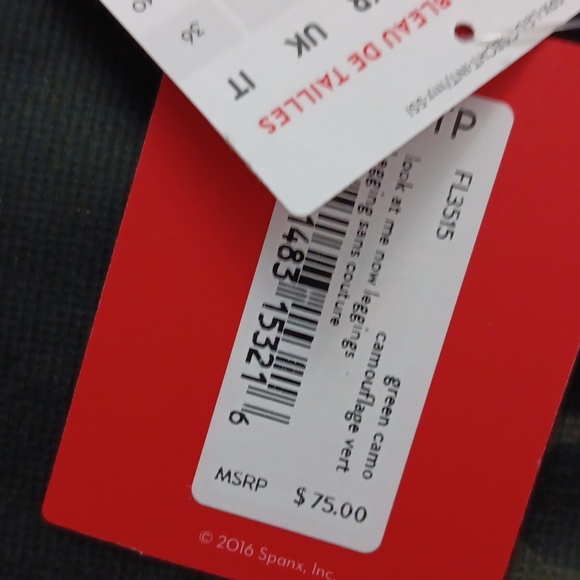 Brand New SPANX GREEN CAMO "LOOK AT ME NOW" LEGGINGS -XS - Picture 5 of 6